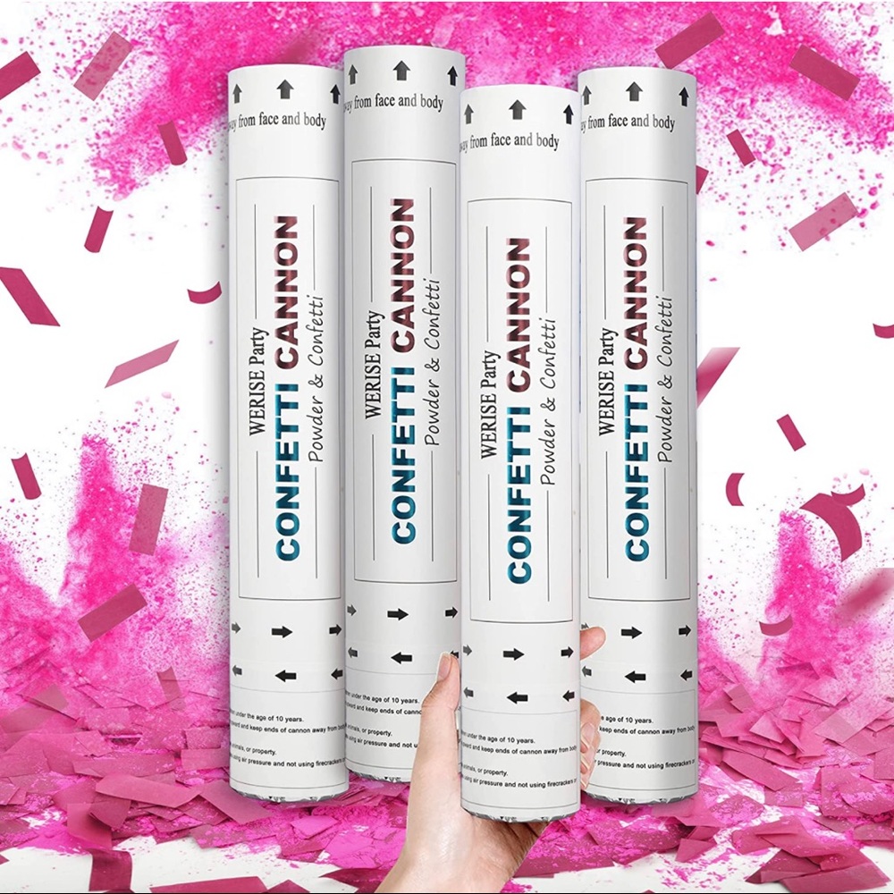 Gender reveal confetti poppers